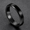 Somen Tungsten 4mm Ceramic Black Brushed Comfort Fit Wedding Ring,7