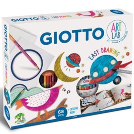 GIOTTO 68pcs Creative Set Easy Drawing With Paper, Coloured Pencils and Accessories, Ideal for Children & Schools