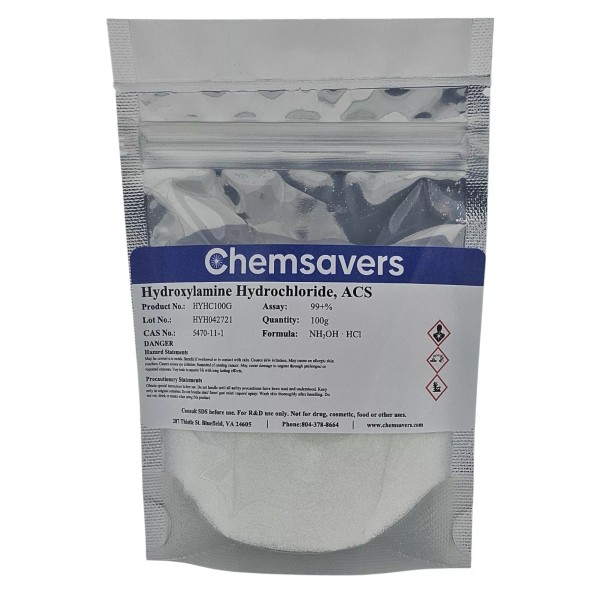 Chemsavers Hydroxylamine Hydrochloride, ACS, 99+%, 100g