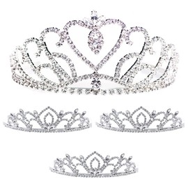 Anderson's Ruth/Kiley 4-piece Crystal Tiara Set, Pageant Crowns, Wedding Tiaras, Queen And Princess Prom Tiaras Set Homecoming, Pageant, Wedding, School Dance, Award, Costume, Party, Event