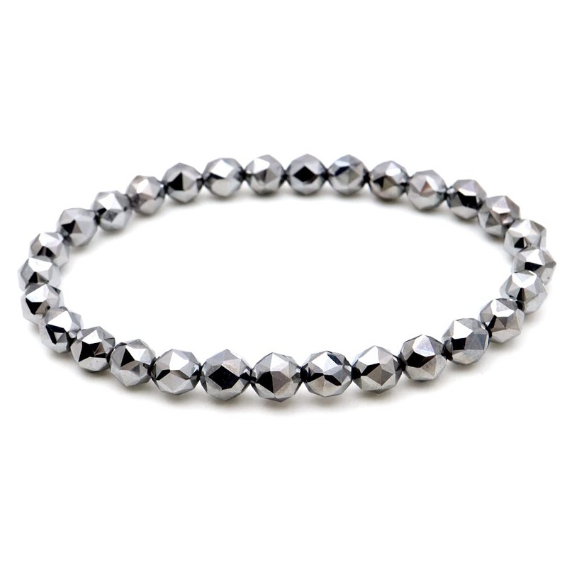 Terahertz Mineral Bracelet 6mm Star Cut Mens Womens Power Stone