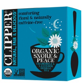 Clipper Tea Snore and Peace Chamomile & Lavender Herbal Tea – Caffeine Free, USDA Organic, Great Hot or Iced – Comfortingly Floral, Natural, Fair & Delicious – 50 Tea Bags