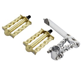 OG Double Twisted 21.1 Stem Chrome & Square Twisted 1/2 Pedals Gold