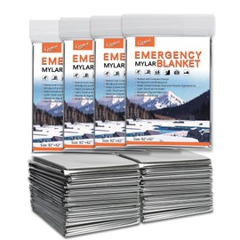 CPOMIENI 4 -Pack Emergency Blanket, 82” x 62“, Mylar Blanket, Thermal Survival Blanket for Camping, Hiking, Body Insulation, Outdoors, Survival