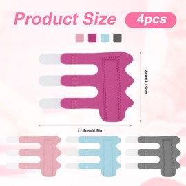 4pcs Finger Splints, Upgraded Finger Straightener with 3 Finger Straps, Finger Stabilizer Brace Finger Support for Trigger Broken and Strained Fingers (4 Colors)