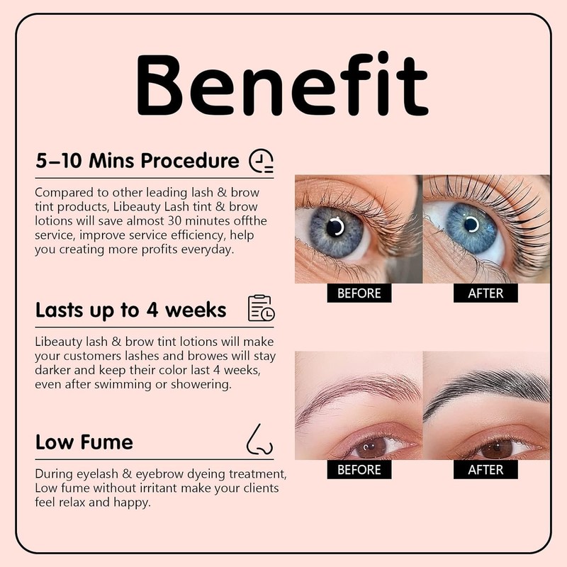 Libeauty Eyelash Dyeing, Eyelash Colour, Black, Eyebrow Colour, Easy to