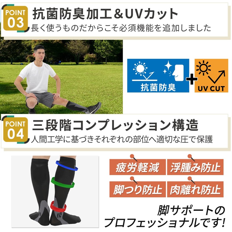 [QQOLi] [Supervised by Active Chiropractor] Compression Socks, Calf Graduated Compression,