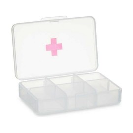 Pill Box with Compartments Transparent Plastic (11.5 x 18 x 2.2 cm) (Pack of 12)