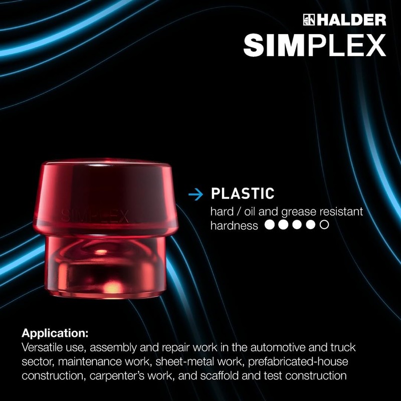 Halder 3069030 "Simplex Soft-Face Plastic/Soft" Metal Mallet, Multi-Colour, 30 mm