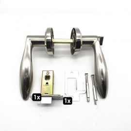 Door Lever Handle Lock Latch Sets, Internal Doors Three Lever Handle Lock, Entry Front Door Knob Leverset Lockset for Passage and Bathroom