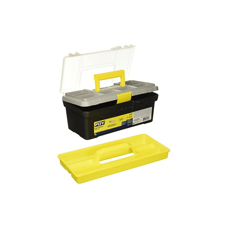 Foy 143200 Caja portaherramientas plástica con broches plásticos y organizador