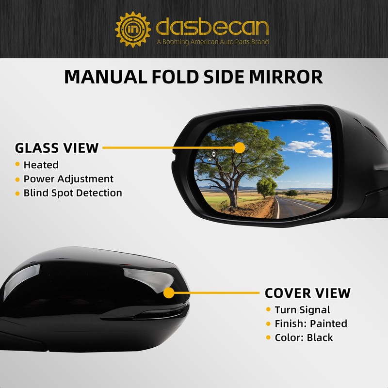 Dasbecan Left Driver Side Mirror Compatible with Honda CRV 2017-2022