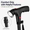 Folding Walking Cane with LED Light & Audible Alert Button,