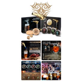 Unbranded Luxury Cocktail Smoker Kit with Torch and 4 Flavors Wood Chips Perfect Gift