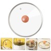 GLEAVI Toughened Glass Pot Lid with Wood Knob Kitchen Cover