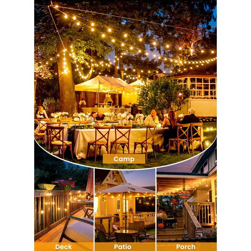 Brightown 58FT Solar String Lights Outdoor with Remote Cable Ties