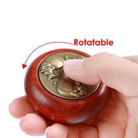 HannaFires High-Density Rosewood Decompression Yin Yang Toys - Stress Relief Handheld Gadget, Dual-Sided Design for Spin and Play, Finger Relaxation Stress Relief Toy, Chinese-Inspired Fidget