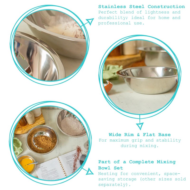 Argon Tableware 3pc Stainless Steel Mixing Bowl Set - 3