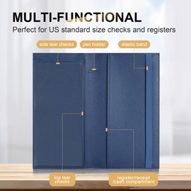 CASMONAL Checkbook Covers for Personal Checkbook Holder RFID Blocking Premium Leather Checkbook Cover for Duplicate Checks