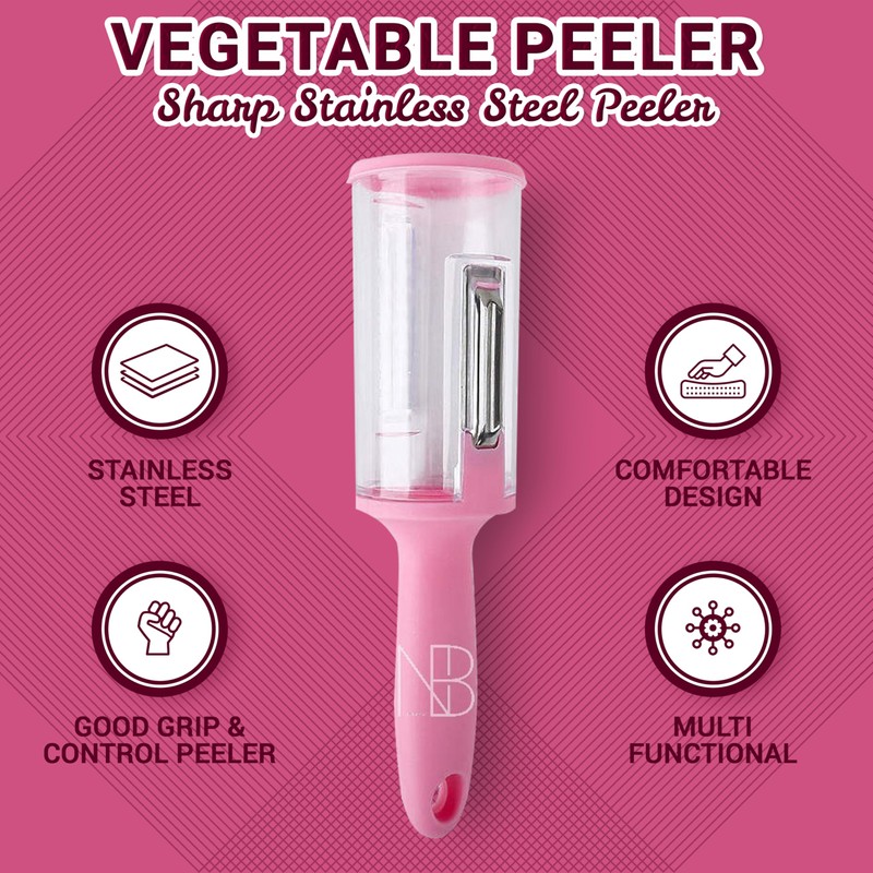 Vegetable Peeler with Storage Container – Round Shape Sharp Julienne
