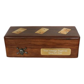Gamekeepers Cottage gifts Skull & Cross Bones Wooden Dominoes In Wooden Box FREE ENGRAVING Gift 415