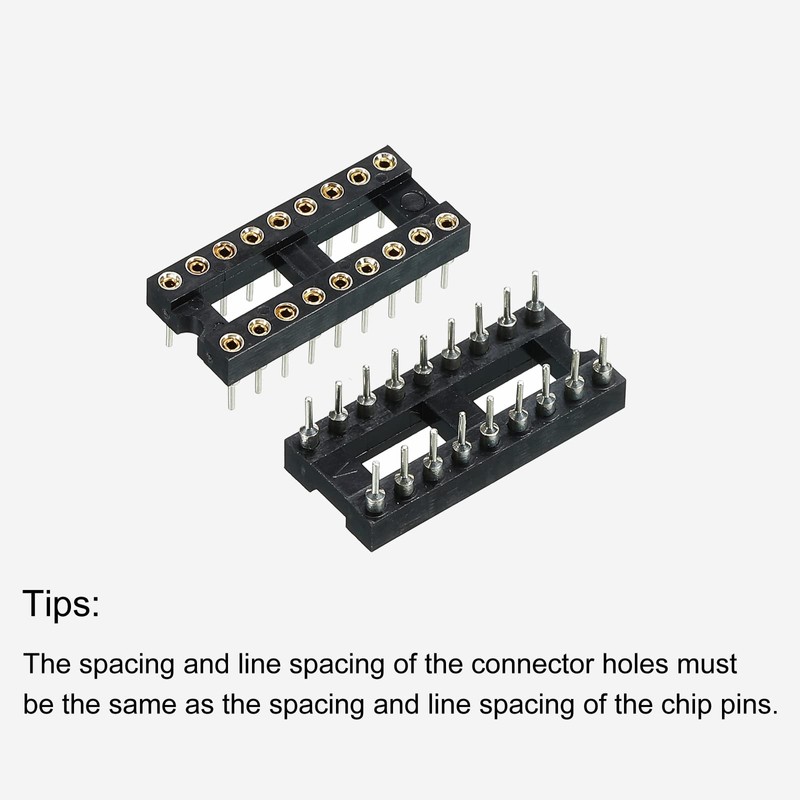 sourcing map DIP IC Chip Socket Adapter Flat Pin 18P