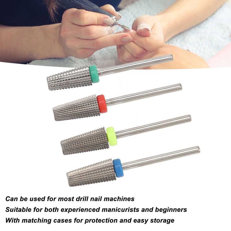 4pcs Nail Drill Bits Set Quick Remove Acrylic Professional Tungsten