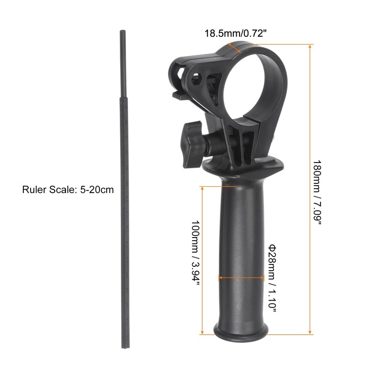 sourcing map Plastic Adjustable Side Front Auxiliary Hammer Handle for