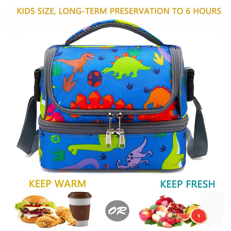 FlowFly Double Decker Cooler Insulated Lunch Bag Large Tote for