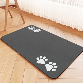 Pet Feeding Mat-Absorbent Pet Placemat for Food and Water Bowl, Dog Food Mat with Waterproof Rubber Backing, No Stains Quick Dry Water Dispenser Mat for Dog and Cat, Blue-17"x27"