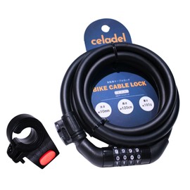 Celadel Bicycle Key, Lightweight, 6.5 oz (185 g), Compact, Anti-Theft, 4 Digit Dial, Wire Lock, Cable Lock, 47.2 inches (120 cm), 2024 Model