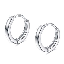 YFN Sterling Silver Small Hoop Earrings Hinged Huggie Earring Hypoallergenic Cartilage Earrings for Sensitive Ears