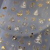 Christmas Nail Art Stickers 5D Embossed Gold Canes Nail Stickers