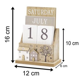 Shabby Chic Wooden Perpetual Calendar | Desk Calendar Flip Calendar | Desktop Calendar House Calendar