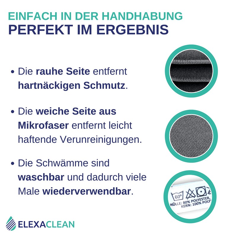 ELEXACLEAN Washing Up Sponge Scouring Sponges (Set of 6, 12