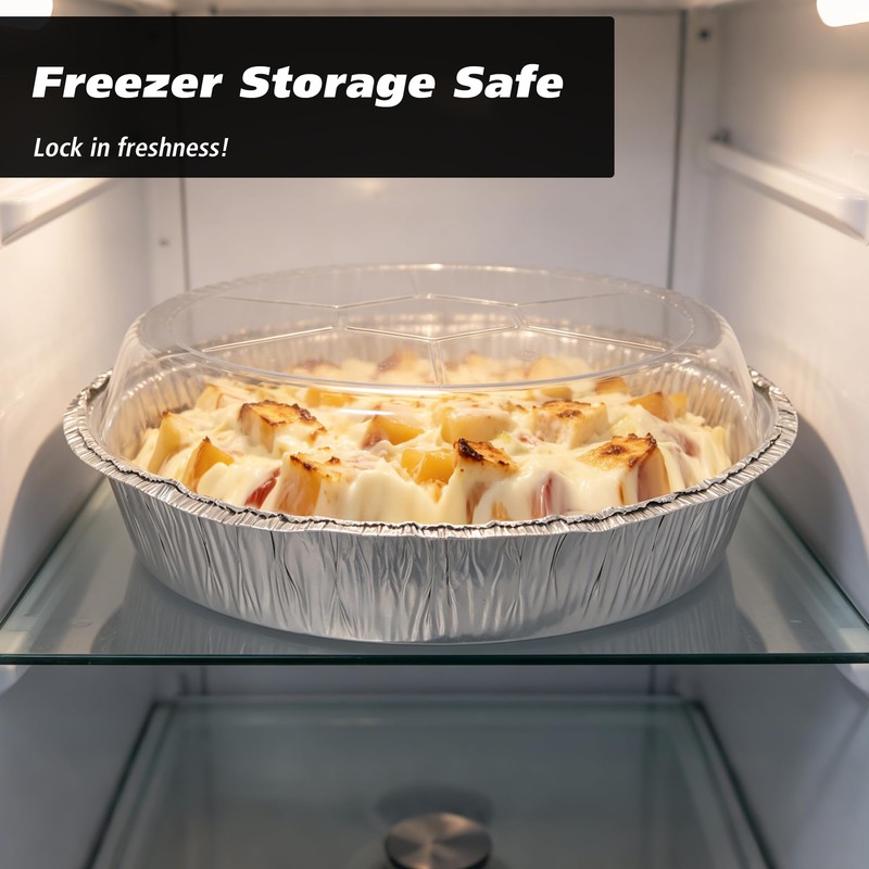 Homewarm 8" Round Aluminum Foil Pans with Clear Lids –