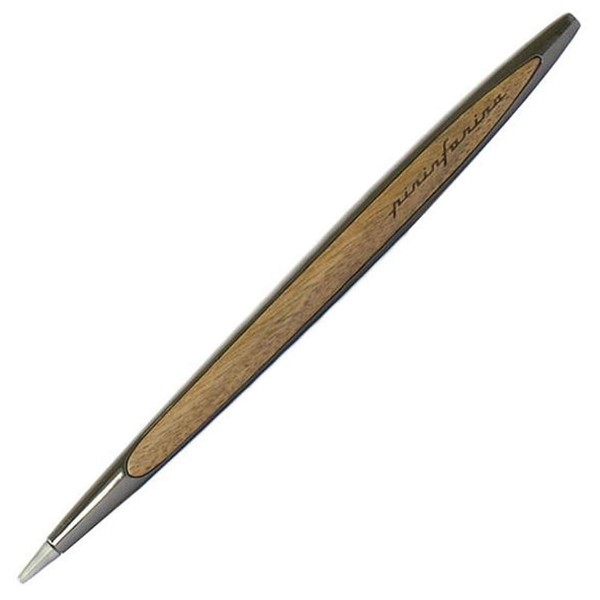 pininfarina CAMBIANO CLASSIC. Stylus Pen With Ethergraf® Metal Alloy Tip, Lucid Black With Solid Walnut Wood Inserts, And Desk Stand. Inkless Writing Utensil