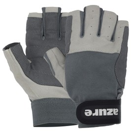 Azure Premium Quality Strong AMARA Grey Sailing Enforced Palm Breathable Gloves Skiing Cycling Riding Running Hiking Fishing Sailing Indoor-Outdoor C/F Medium