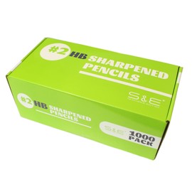 S & E TEACHER'S EDITION Woodcased #2 Pencils, Pre-sharpened, Yellow Pencils with Erasers #2 HB Lead Bulk Box, Pencils No. 2 Pencil, 1000Pcs
