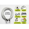 Yossee Duschschlauch 2 Meter PVC Glatter Brauseschlauch mit verdrehsicheren Messinganschlüssen,