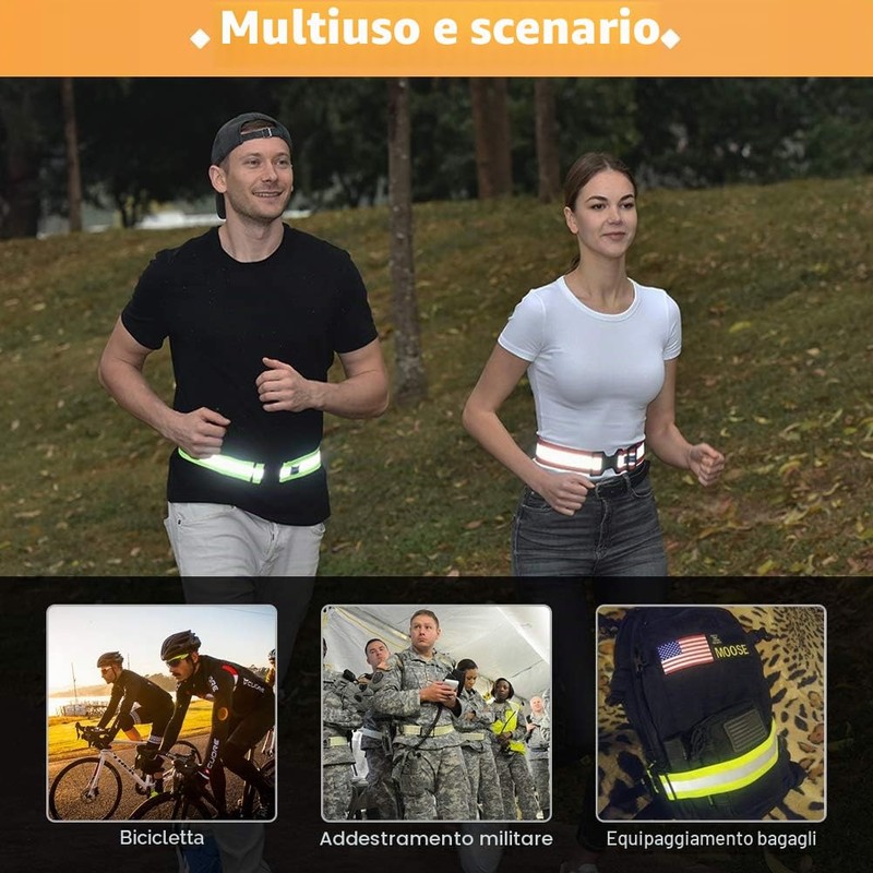 AYKRM Bande Catarifrangenti Giallo Arancione Fluo (Arancione, S-XXL)