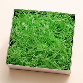 Zhzrche Green Raffia Paper Shredded Paper Filler Easter Grass for Gift Box Basket Filling Wrapping Party Easter Gift Supplies