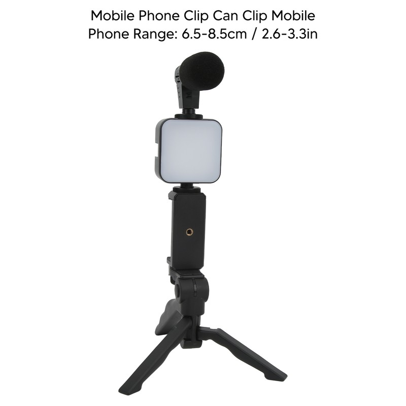 Smartphone Video Kit Tripod Mobile Phone Clip Fill Light Microphone