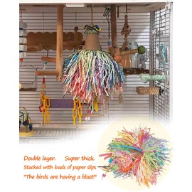 Bird Toys – Hanging Parrot Shredding Toys with Paper, Bird Cage Accessories