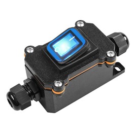 SIGANDG IP68 Waterproof Inline Switch Rocker Switch Cable Switch 12V DC 25A DPST 4-Pin 12V Switch Cord Switch Open Double Hole Waterproof Box Double-Sided Input (BLUE)