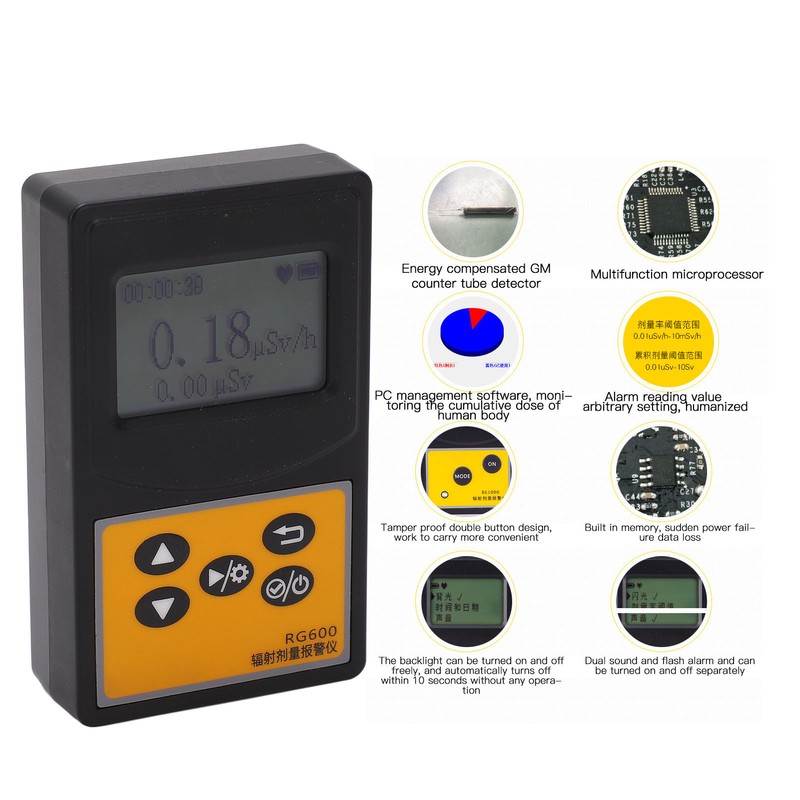 Nuclear Radiation Detector Sensitive Triple Protection Accurate Radiation Detector Geiger