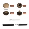 HARFINGTON 50 Set Leather Snap Fasteners Kit 15mm Metal Snap