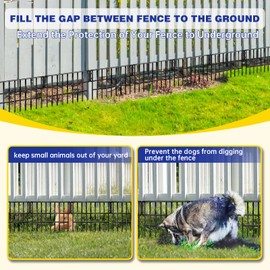 35 Panels Animal Barrier Fence, 38 Ft(L) X 13 in(H) No Dig Garden Edging Border for Yard, Anti Digging Defense Barrier, Rustproof Metal Outdoor Decorative Garden Fences for Dogs, Rabbits