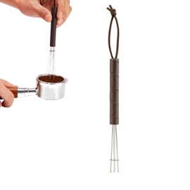 WDT Tool,Espresso Distribution Tools,Adjustable Range Coffee Needle Stirrer,0.4mm 6 Needles Espresso Coffee Stirrer Anti Slip Handle With Lanyard,1Pieces.