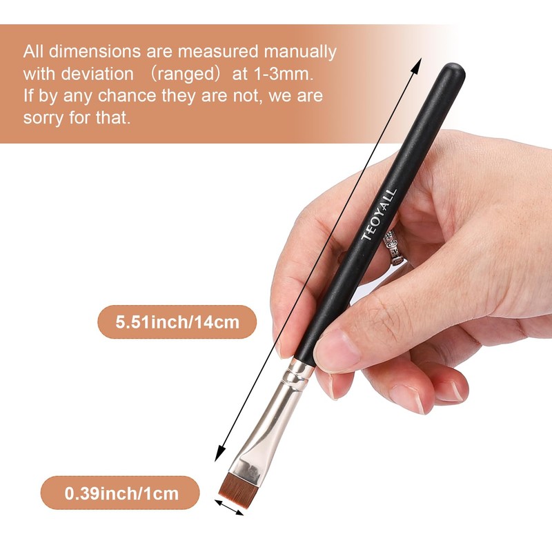 TEOYALL Thin Flat Eyeliner Brush, Precise Eyebrow Definer Brush, Concealer